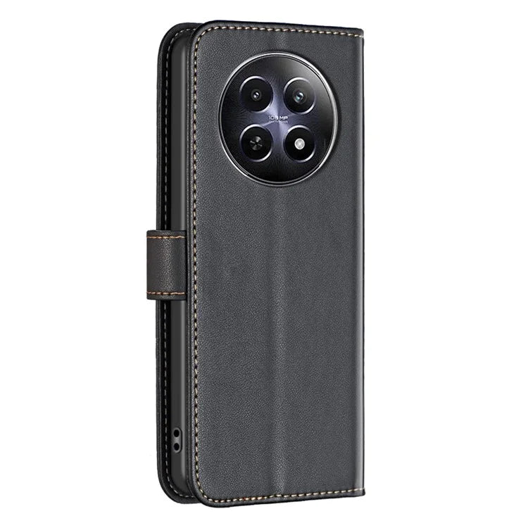 BINFEN COLOR BF17 For Realme 12 Case Stand Magnetic Closure Leather Phone Cover