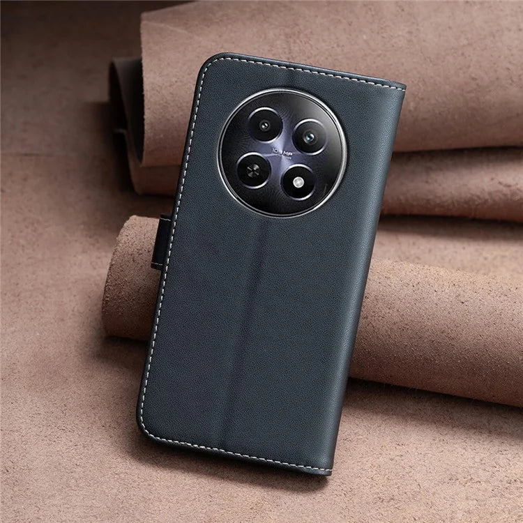 BINFEN COLOR BF17 For Realme 12 Case Stand Magnetic Closure Leather Phone Cover