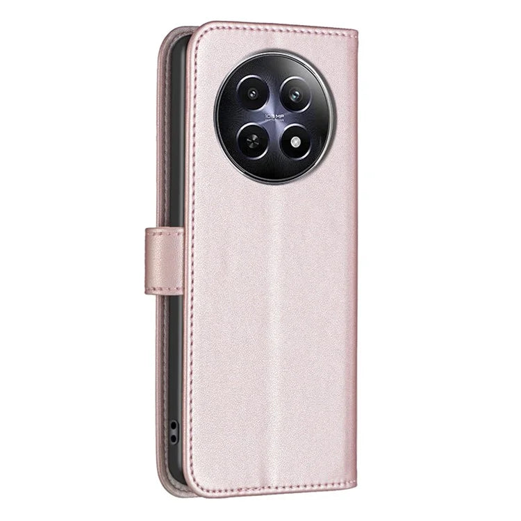 BINFEN COLOR BF17 For Realme 12 Case Stand Magnetic Closure Leather Phone Cover