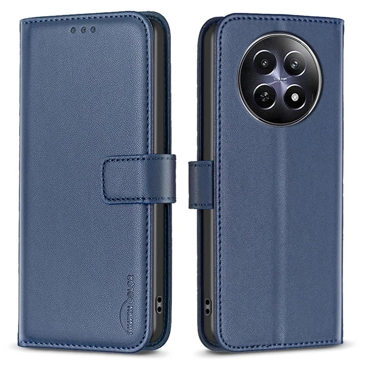 BINFEN COLOR BF17 For Realme 12 Case Stand Magnetic Closure Leather Phone Cover