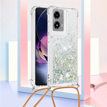 YB Quicksand Series-4 For Motorola Moto G Stylus 5G (2024) TPU Case Sequins Phone Cover with Lanyard