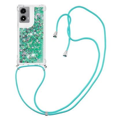YB Quicksand Series-4 For Motorola Moto G Stylus 5G (2024) TPU Case Sequins Phone Cover with Lanyard