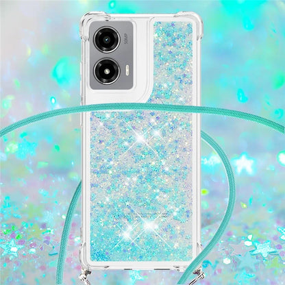 YB Quicksand Series-4 For Motorola Moto G Stylus 5G (2024) TPU Case Sequins Phone Cover with Lanyard