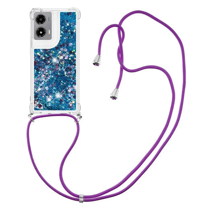 YB Quicksand Series-4 For Motorola Moto G Stylus 5G (2024) TPU Case Sequins Phone Cover with Lanyard