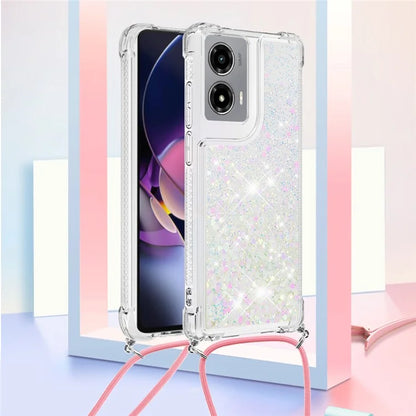 YB Quicksand Series-4 For Motorola Moto G Stylus 5G (2024) TPU Case Sequins Phone Cover with Lanyard