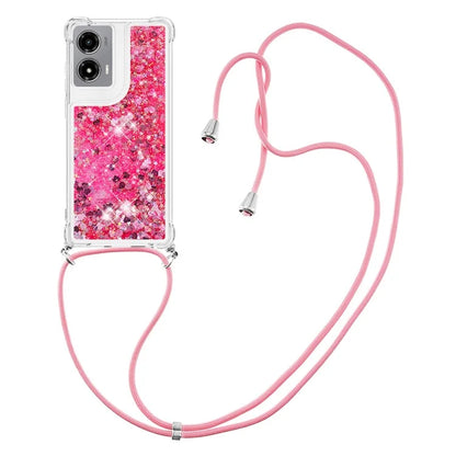YB Quicksand Series-4 For Motorola Moto G Stylus 5G (2024) TPU Case Sequins Phone Cover with Lanyard