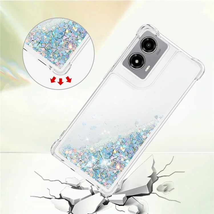 YB Quicksand Series-1 For Motorola Moto G Stylus 5G (2024) Case Glitter Liquid Anti-Drop TPU Phone Cover