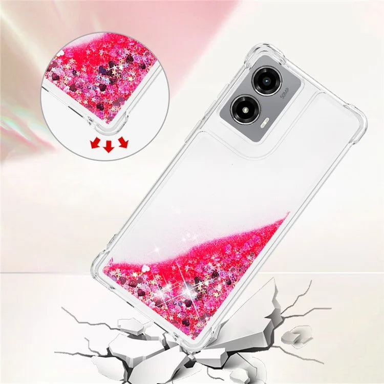 YB Quicksand Series-1 For Motorola Moto G Stylus 5G (2024) Case Glitter Liquid Anti-Drop TPU Phone Cover