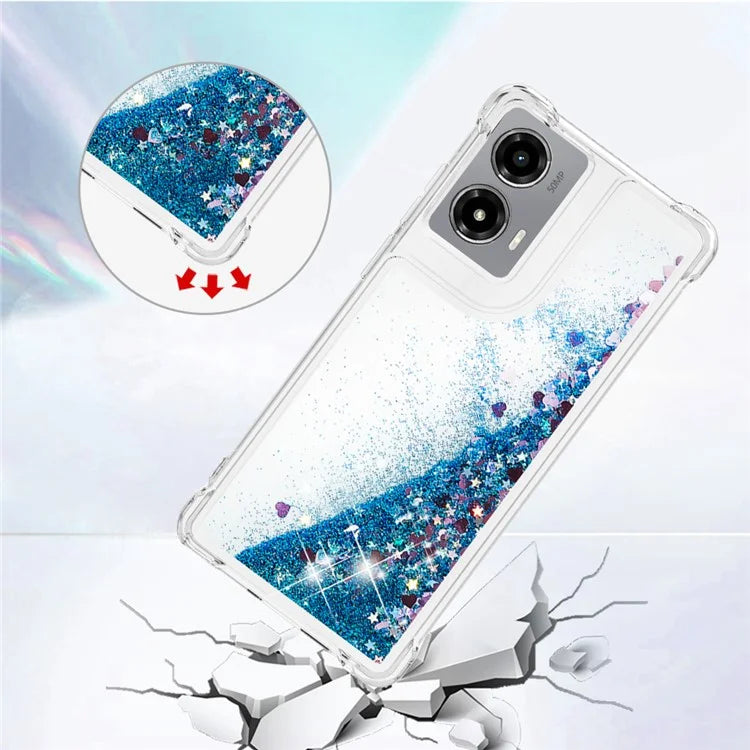YB Quicksand Series-1 For Motorola Moto G Stylus 5G (2024) Case Glitter Liquid Anti-Drop TPU Phone Cover