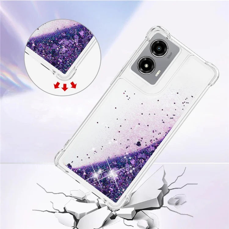 YB Quicksand Series-1 For Motorola Moto G Stylus 5G (2024) Case Glitter Liquid Anti-Drop TPU Phone Cover