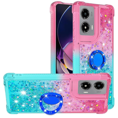 YB Quicksand Series-8 for Motorola Moto G Stylus 5G (2024) TPU Case Glitter Liquid Kickstand Phone Cover