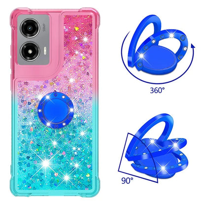 YB Quicksand Series-8 for Motorola Moto G Stylus 5G (2024) TPU Case Glitter Liquid Kickstand Phone Cover