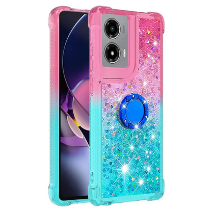 YB Quicksand Series-8 for Motorola Moto G Stylus 5G (2024) TPU Case Glitter Liquid Kickstand Phone Cover