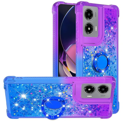 YB Quicksand Series-8 for Motorola Moto G Stylus 5G (2024) TPU Case Glitter Liquid Kickstand Phone Cover