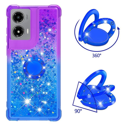 YB Quicksand Series-8 for Motorola Moto G Stylus 5G (2024) TPU Case Glitter Liquid Kickstand Phone Cover