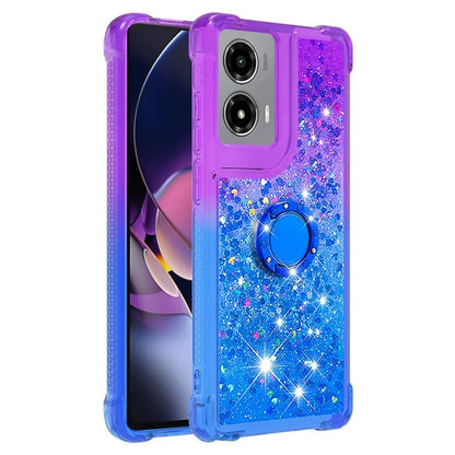 YB Quicksand Series-8 for Motorola Moto G Stylus 5G (2024) TPU Case Glitter Liquid Kickstand Phone Cover