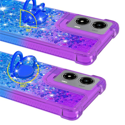 YB Quicksand Series-8 for Motorola Moto G Stylus 5G (2024) TPU Case Glitter Liquid Kickstand Phone Cover