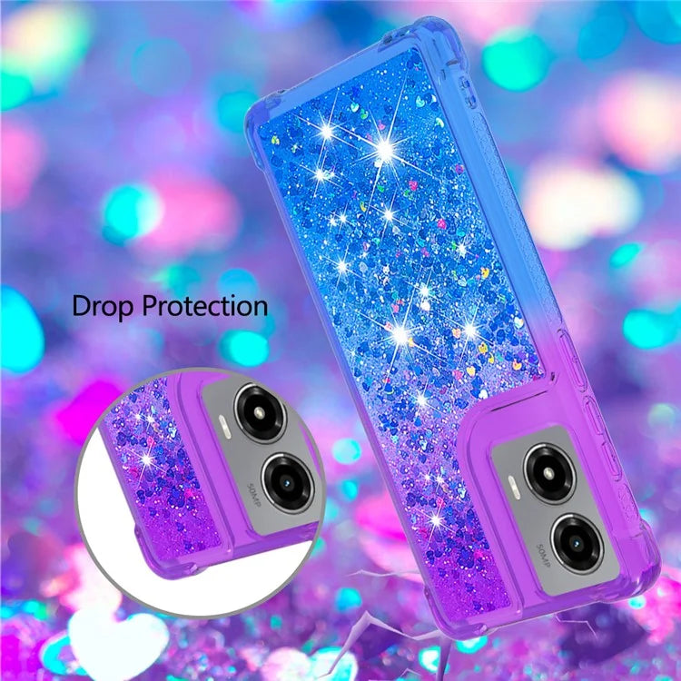 YB Quicksand Series-8 for Motorola Moto G Stylus 5G (2024) TPU Case Glitter Liquid Kickstand Phone Cover