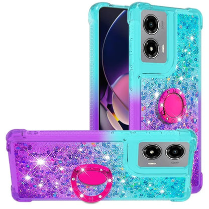 YB Quicksand Series-8 for Motorola Moto G Stylus 5G (2024) TPU Case Glitter Liquid Kickstand Phone Cover