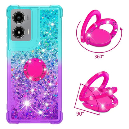 YB Quicksand Series-8 for Motorola Moto G Stylus 5G (2024) TPU Case Glitter Liquid Kickstand Phone Cover