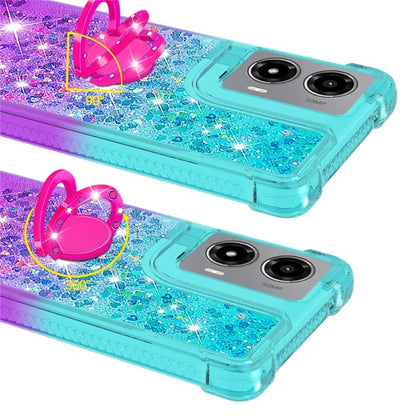 YB Quicksand Series-8 for Motorola Moto G Stylus 5G (2024) TPU Case Glitter Liquid Kickstand Phone Cover