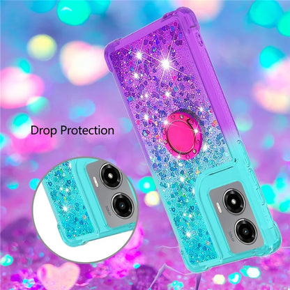 YB Quicksand Series-8 for Motorola Moto G Stylus 5G (2024) TPU Case Glitter Liquid Kickstand Phone Cover