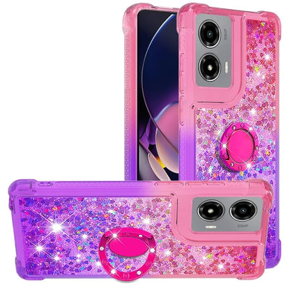 YB Quicksand Series-8 for Motorola Moto G Stylus 5G (2024) TPU Case Glitter Liquid Kickstand Phone Cover