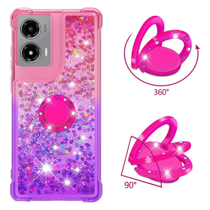 YB Quicksand Series-8 for Motorola Moto G Stylus 5G (2024) TPU Case Glitter Liquid Kickstand Phone Cover