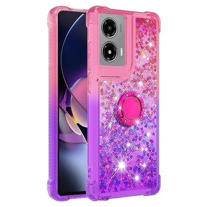 YB Quicksand Series-8 for Motorola Moto G Stylus 5G (2024) TPU Case Glitter Liquid Kickstand Phone Cover