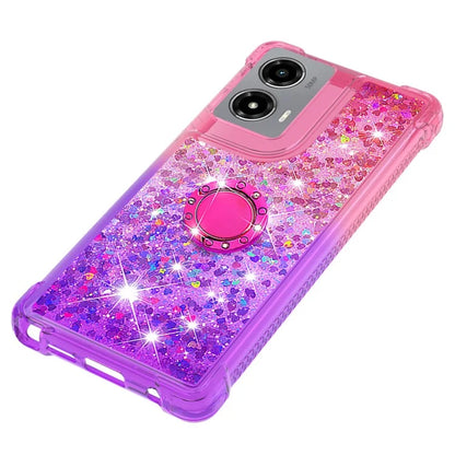 YB Quicksand Series-8 for Motorola Moto G Stylus 5G (2024) TPU Case Glitter Liquid Kickstand Phone Cover
