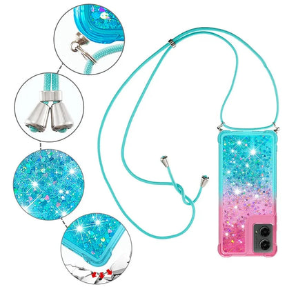 YB Quicksand Series-6 for Motorola Moto G Play 5G (2024) / Moto G 5G (2024) Lanyard Case Glitter Sequin TPU Phone Cover