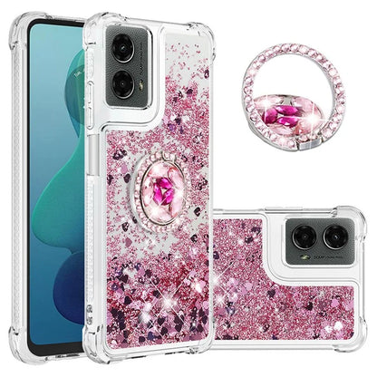 YB Quicksand Series-7 For Motorola Moto G Play 5G (2024) / Moto G 5G (2024) Kickstand Case Shiny Sequins TPU Cover