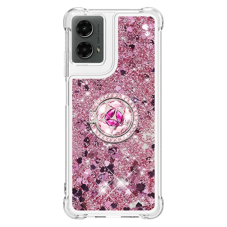 YB Quicksand Series-7 For Motorola Moto G Play 5G (2024) / Moto G 5G (2024) Kickstand Case Shiny Sequins TPU Cover