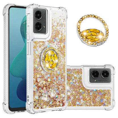 YB Quicksand Series-7 For Motorola Moto G Play 5G (2024) / Moto G 5G (2024) Kickstand Case Shiny Sequins TPU Cover
