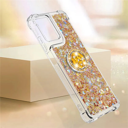 YB Quicksand Series-7 For Motorola Moto G Play 5G (2024) / Moto G 5G (2024) Kickstand Case Shiny Sequins TPU Cover