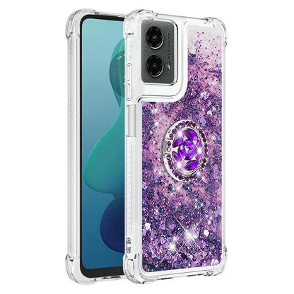 YB Quicksand Series-7 For Motorola Moto G Play 5G (2024) / Moto G 5G (2024) Kickstand Case Shiny Sequins TPU Cover