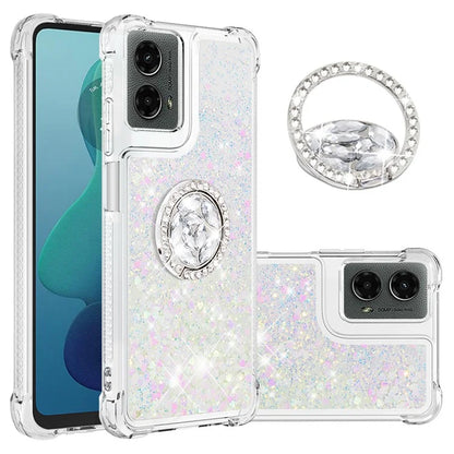 YB Quicksand Series-7 For Motorola Moto G Play 5G (2024) / Moto G 5G (2024) Kickstand Case Shiny Sequins TPU Cover