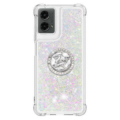 YB Quicksand Series-7 For Motorola Moto G Play 5G (2024) / Moto G 5G (2024) Kickstand Case Shiny Sequins TPU Cover