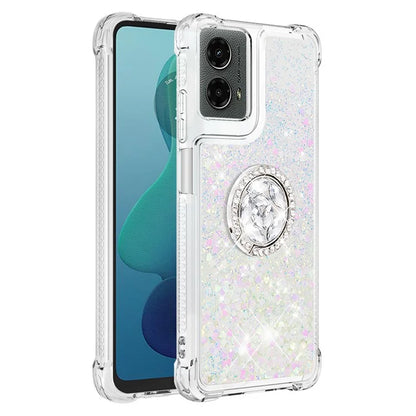 YB Quicksand Series-7 For Motorola Moto G Play 5G (2024) / Moto G 5G (2024) Kickstand Case Shiny Sequins TPU Cover