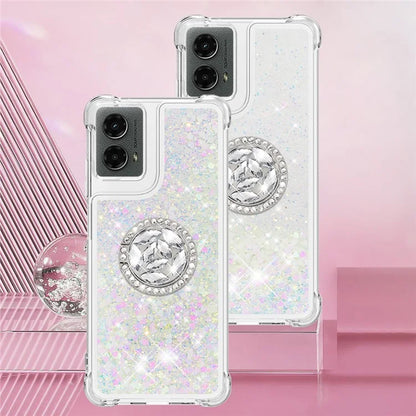 YB Quicksand Series-7 For Motorola Moto G Play 5G (2024) / Moto G 5G (2024) Kickstand Case Shiny Sequins TPU Cover