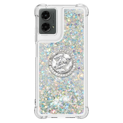 YB Quicksand Series-7 For Motorola Moto G Play 5G (2024) / Moto G 5G (2024) Kickstand Case Shiny Sequins TPU Cover