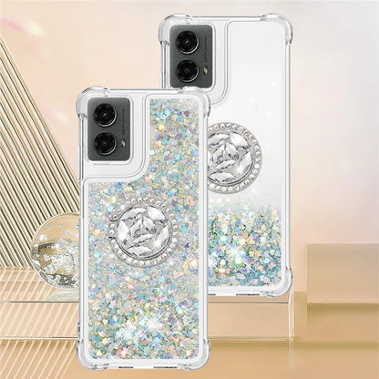 YB Quicksand Series-7 For Motorola Moto G Play 5G (2024) / Moto G 5G (2024) Kickstand Case Shiny Sequins TPU Cover