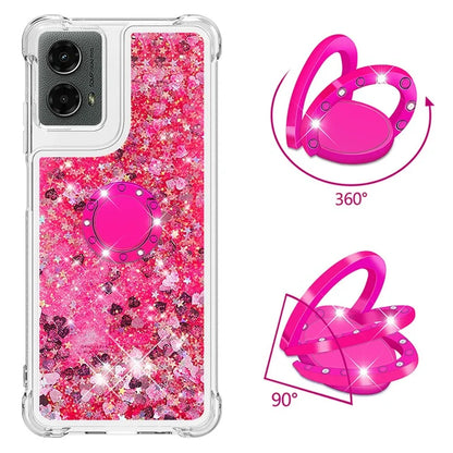 YB Quicksand Series-7 For Motorola Moto G Play 5G (2024) / Moto G 5G (2024) Kickstand Case Shiny Sequins TPU Cover