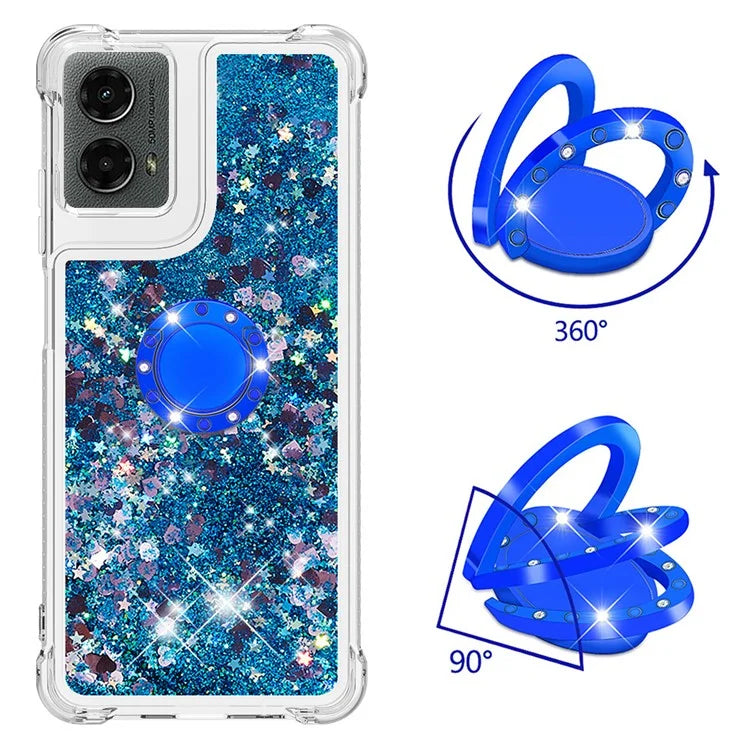 YB Quicksand Series-7 For Motorola Moto G Play 5G (2024) / Moto G 5G (2024) Kickstand Case Shiny Sequins TPU Cover