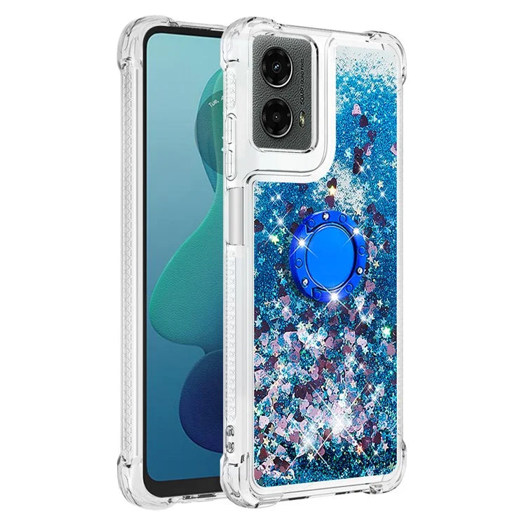 YB Quicksand Series-7 For Motorola Moto G Play 5G (2024) / Moto G 5G (2024) Kickstand Case Shiny Sequins TPU Cover