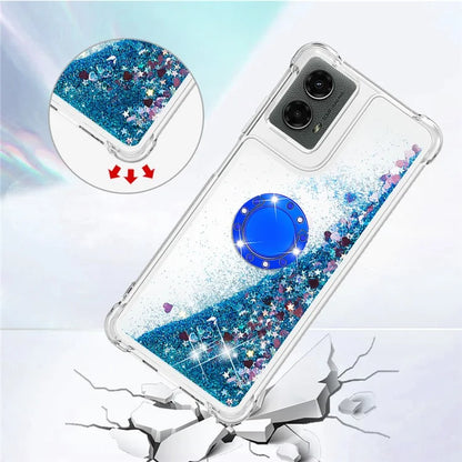 YB Quicksand Series-7 For Motorola Moto G Play 5G (2024) / Moto G 5G (2024) Kickstand Case Shiny Sequins TPU Cover