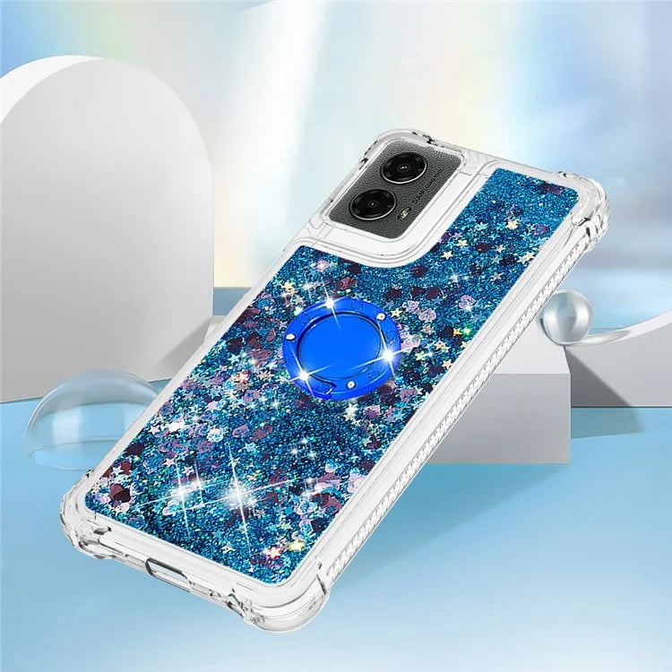 YB Quicksand Series-7 For Motorola Moto G Play 5G (2024) / Moto G 5G (2024) Kickstand Case Shiny Sequins TPU Cover