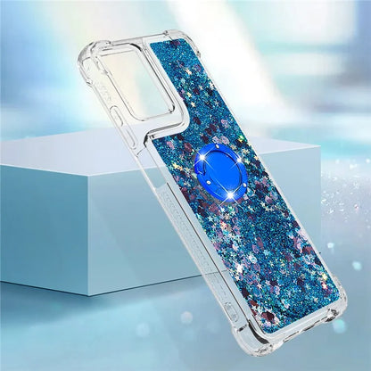 YB Quicksand Series-7 For Motorola Moto G Play 5G (2024) / Moto G 5G (2024) Kickstand Case Shiny Sequins TPU Cover
