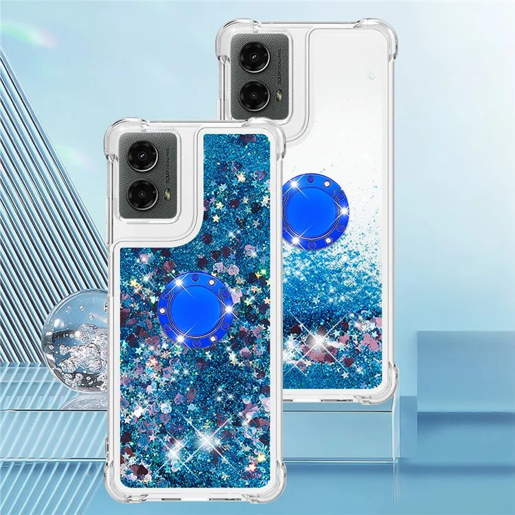 YB Quicksand Series-7 For Motorola Moto G Play 5G (2024) / Moto G 5G (2024) Kickstand Case Shiny Sequins TPU Cover