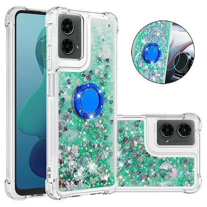 YB Quicksand Series-7 For Motorola Moto G Play 5G (2024) / Moto G 5G (2024) Kickstand Case Shiny Sequins TPU Cover